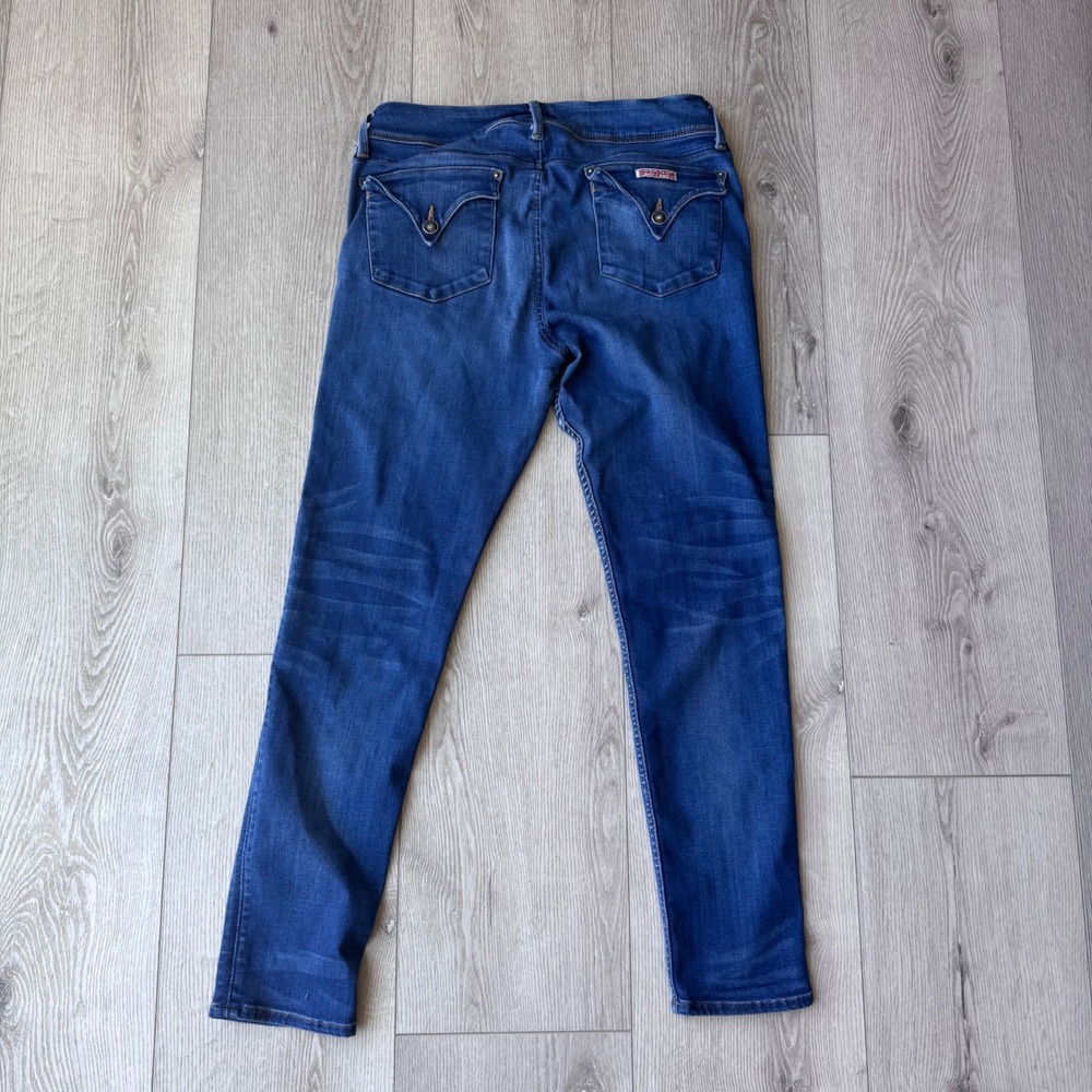 Hudson Jeans Collin Skinny Flap Pocket Blue Denim Made in USA Size 31